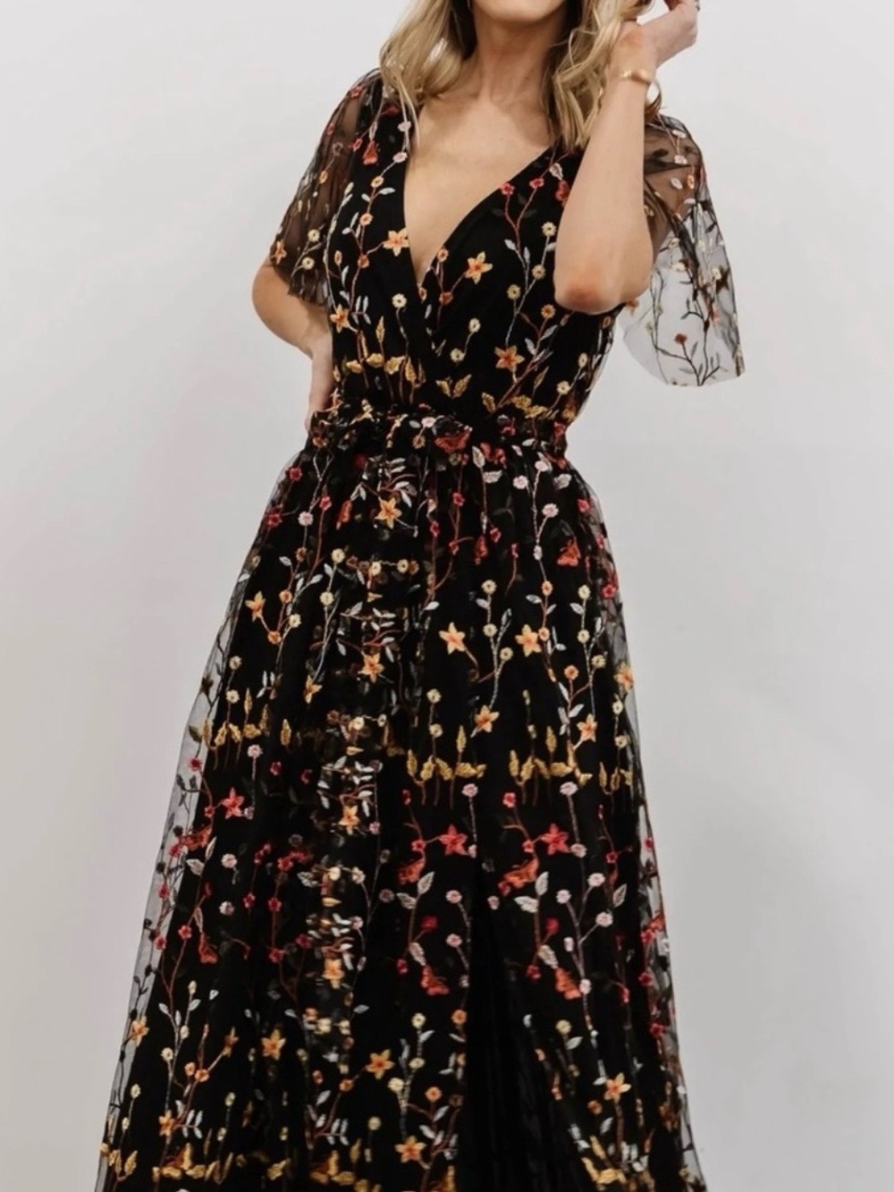 Baltic Born Embroidered Marseille Dress - black multi floral - Picture 2 of 4